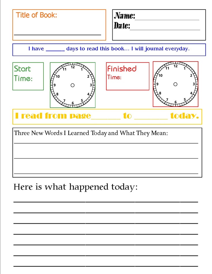 7 Best Images of Printable Reading Journals - Daily Reading Response