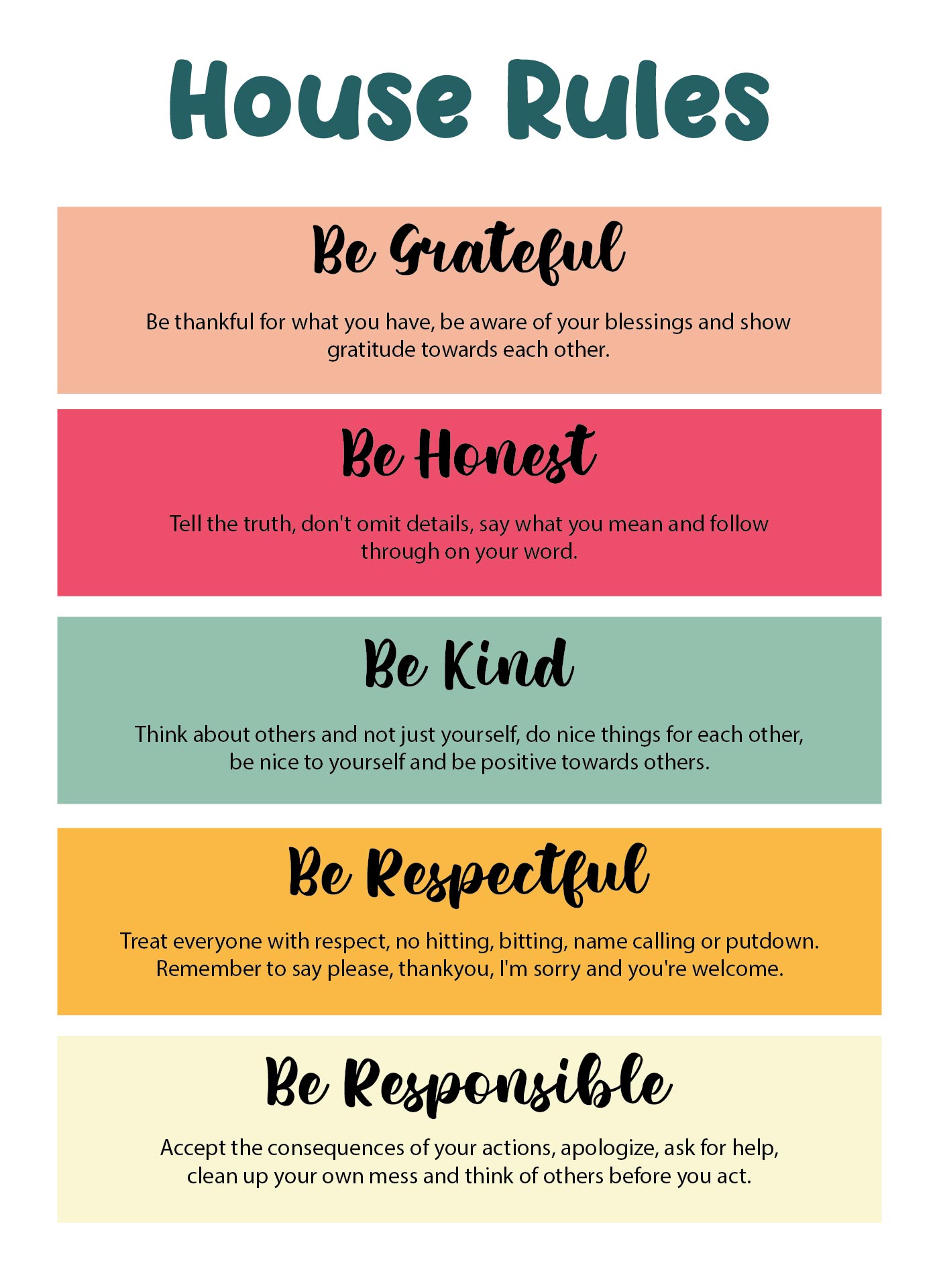Printable Family House Rules Template printable-family-house-rules-template