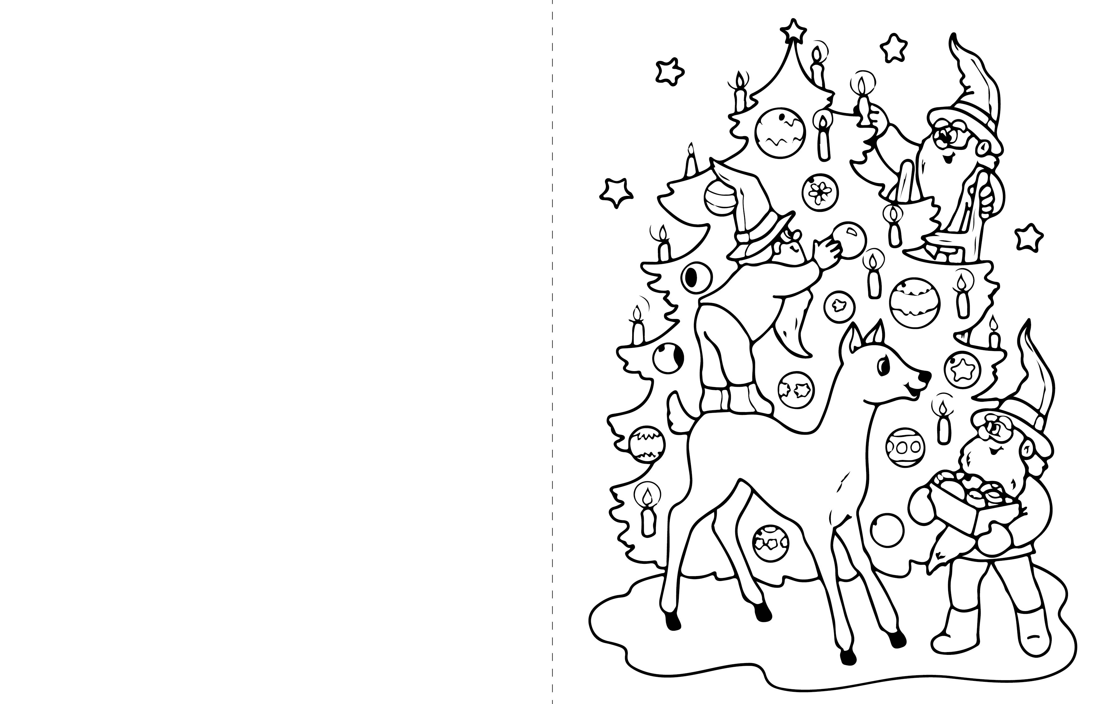 Free Printable Coloring Christmas Cards Pdf