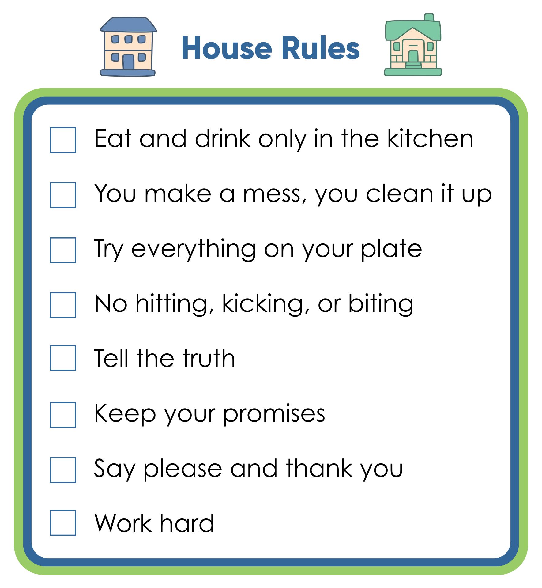 9 Best Images of Printable Household Rules Free Printable Family