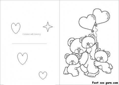 valentines day card printable coloring pages - photo #33