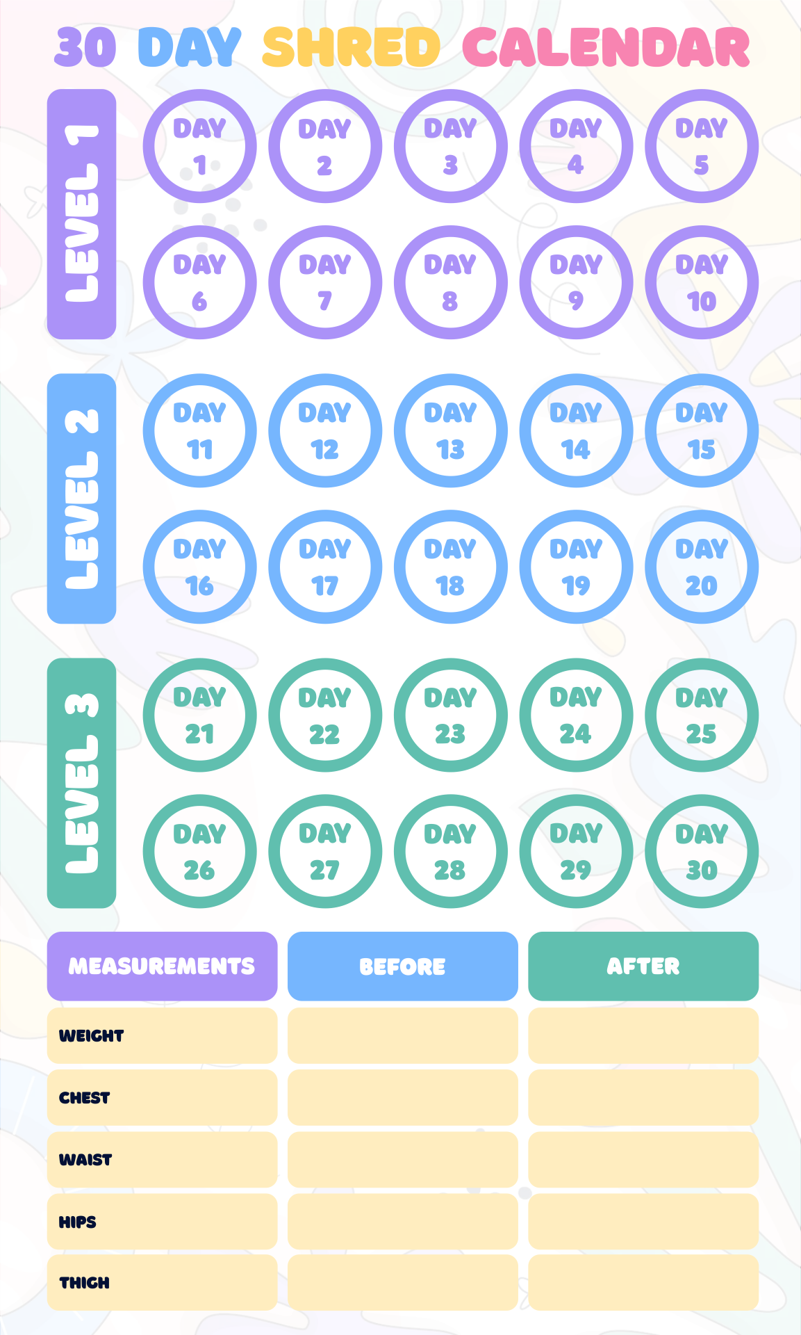 30 Day Calendar For Weight Loss - cubeposts