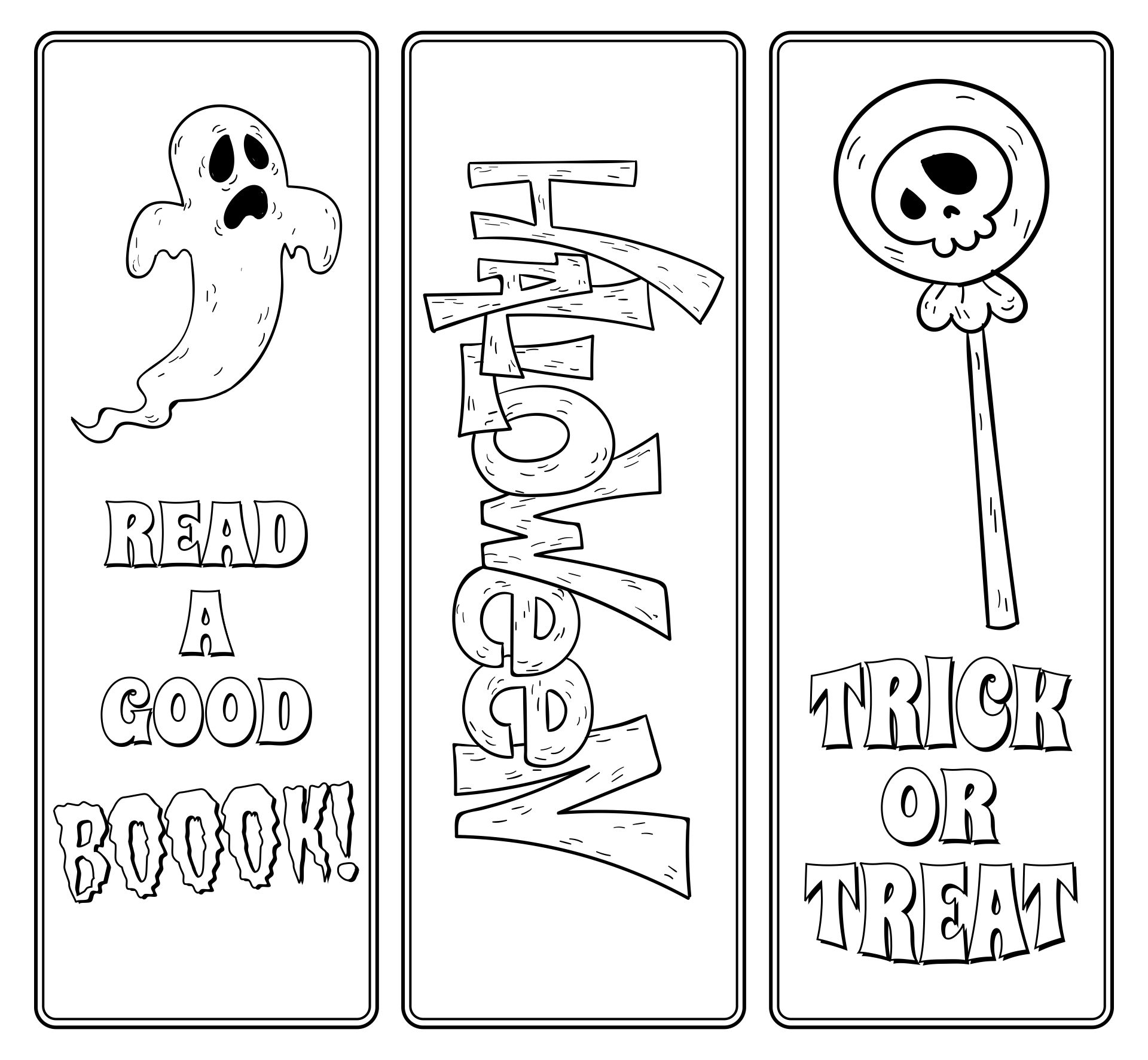 Printable Halloween Bookmarks Free