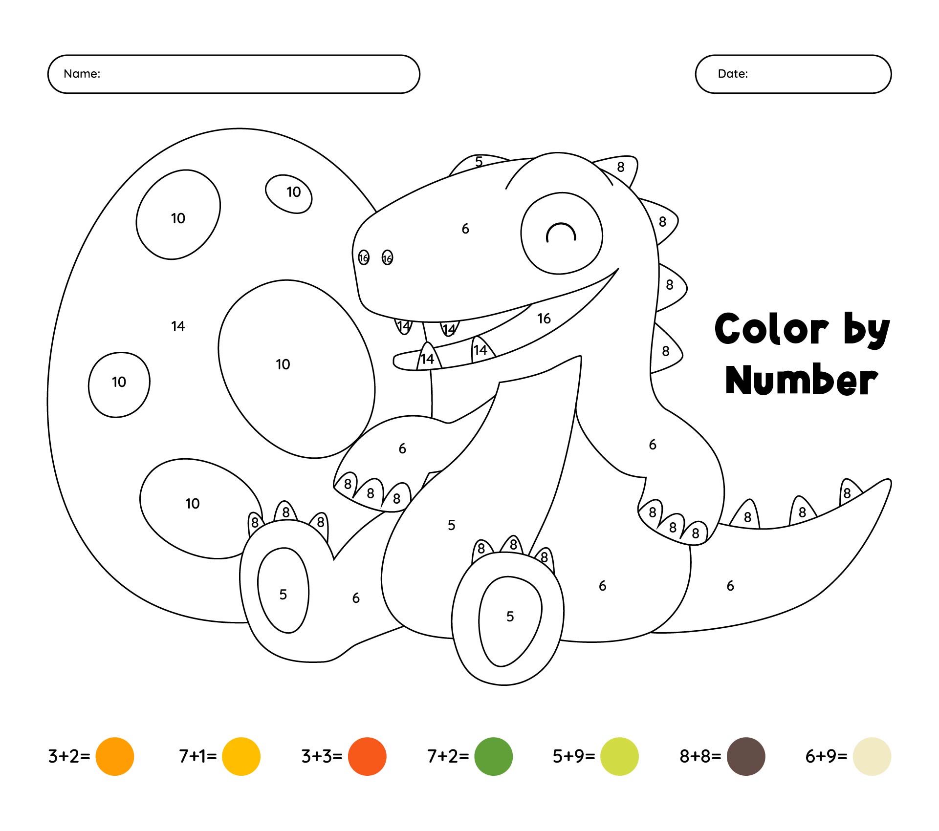 7 Best Images of Dinosaur Color By Numbers Printable - Color by Number