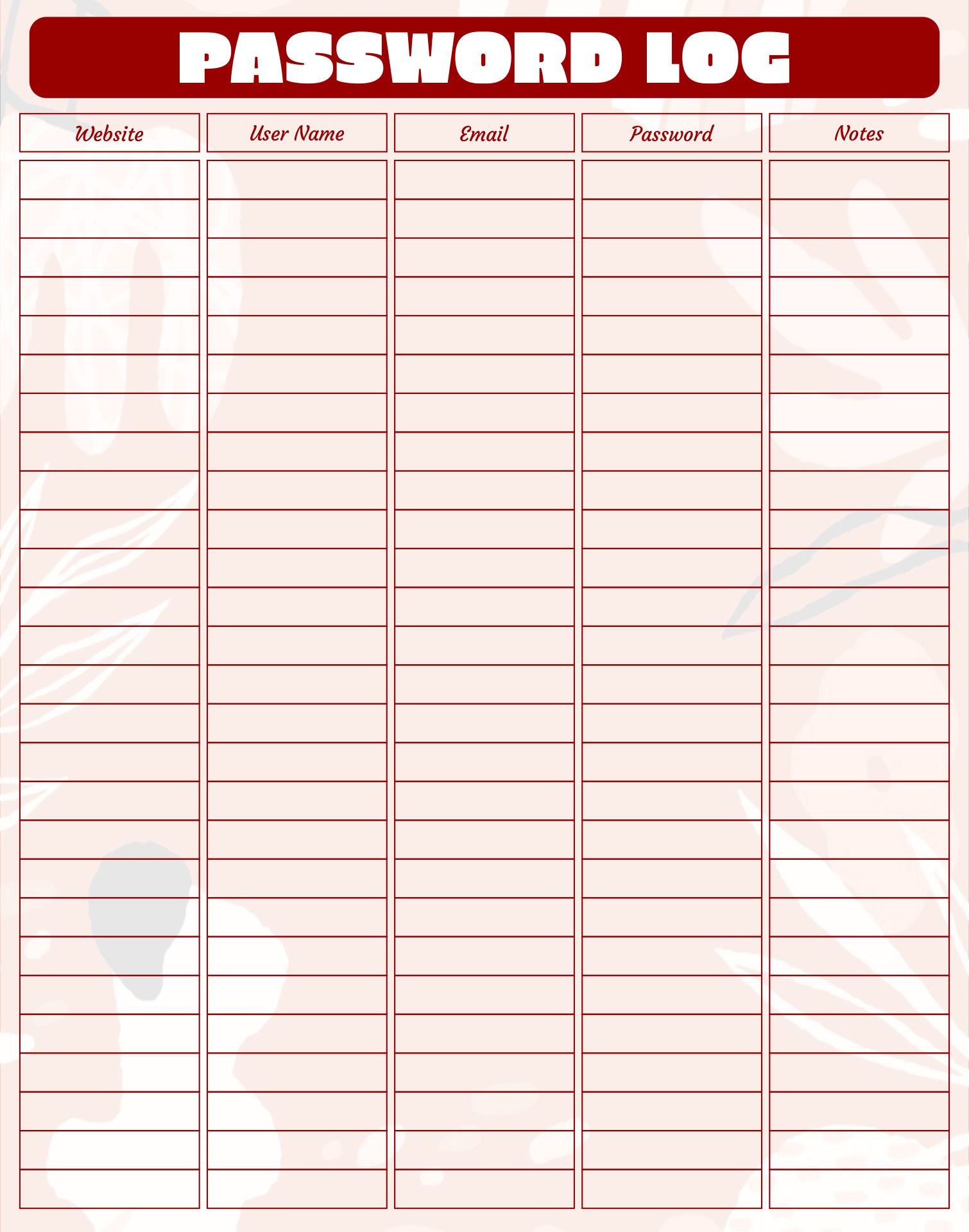 6 Best Images of Password Book Printable - Free Printable Password