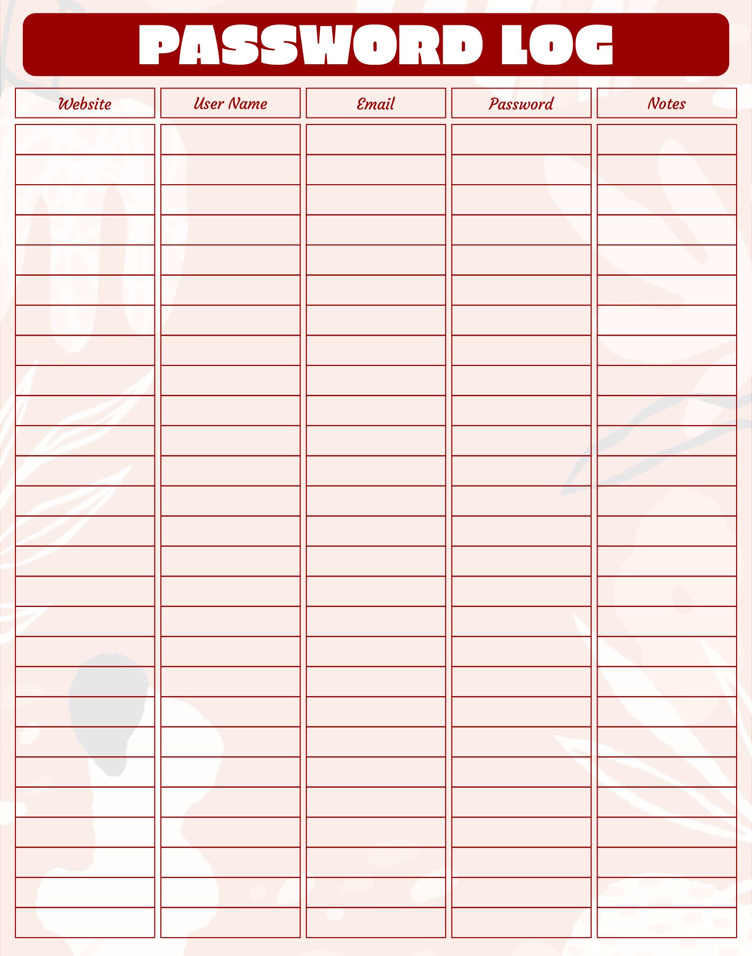 6 Best Images Of Password Book Printable Free Printable Password