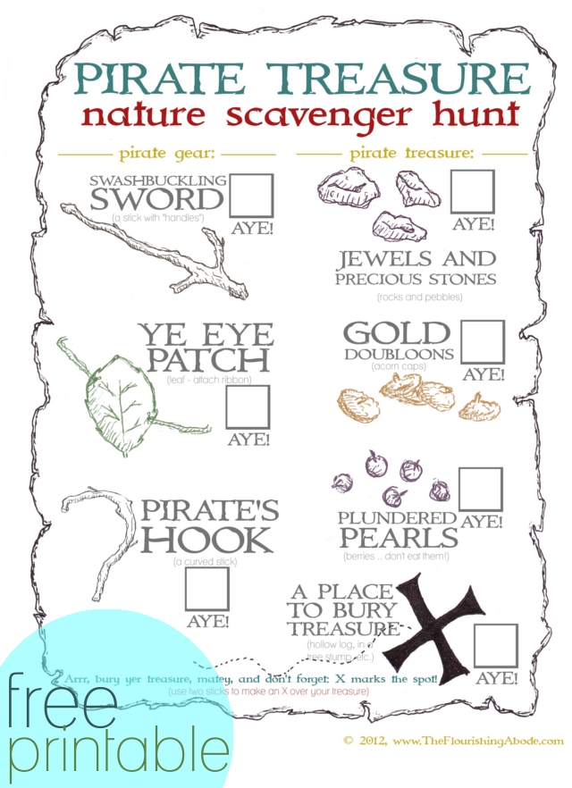9 Best Images Of Pirate Scavenger Hunt Printables Free Printable 