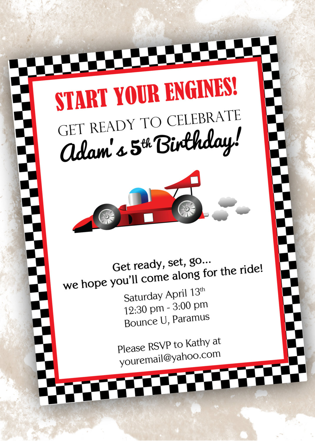 Printable Race Car Invitations Printable Word Searches