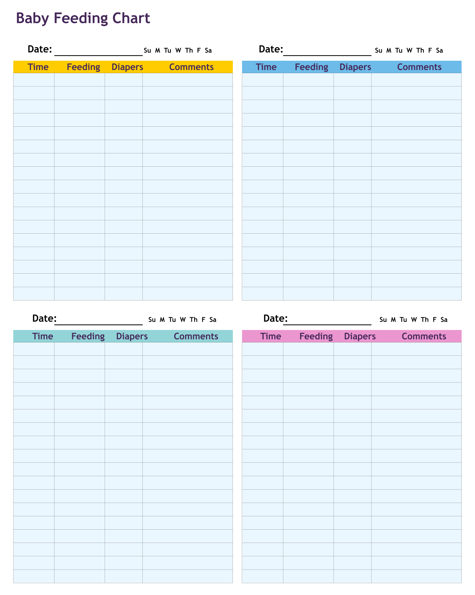 Diaper Chart