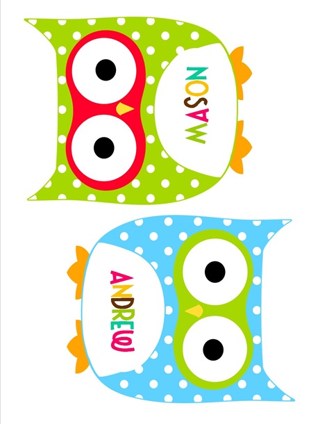Owl Name Tags Printable Free - Printable Templates