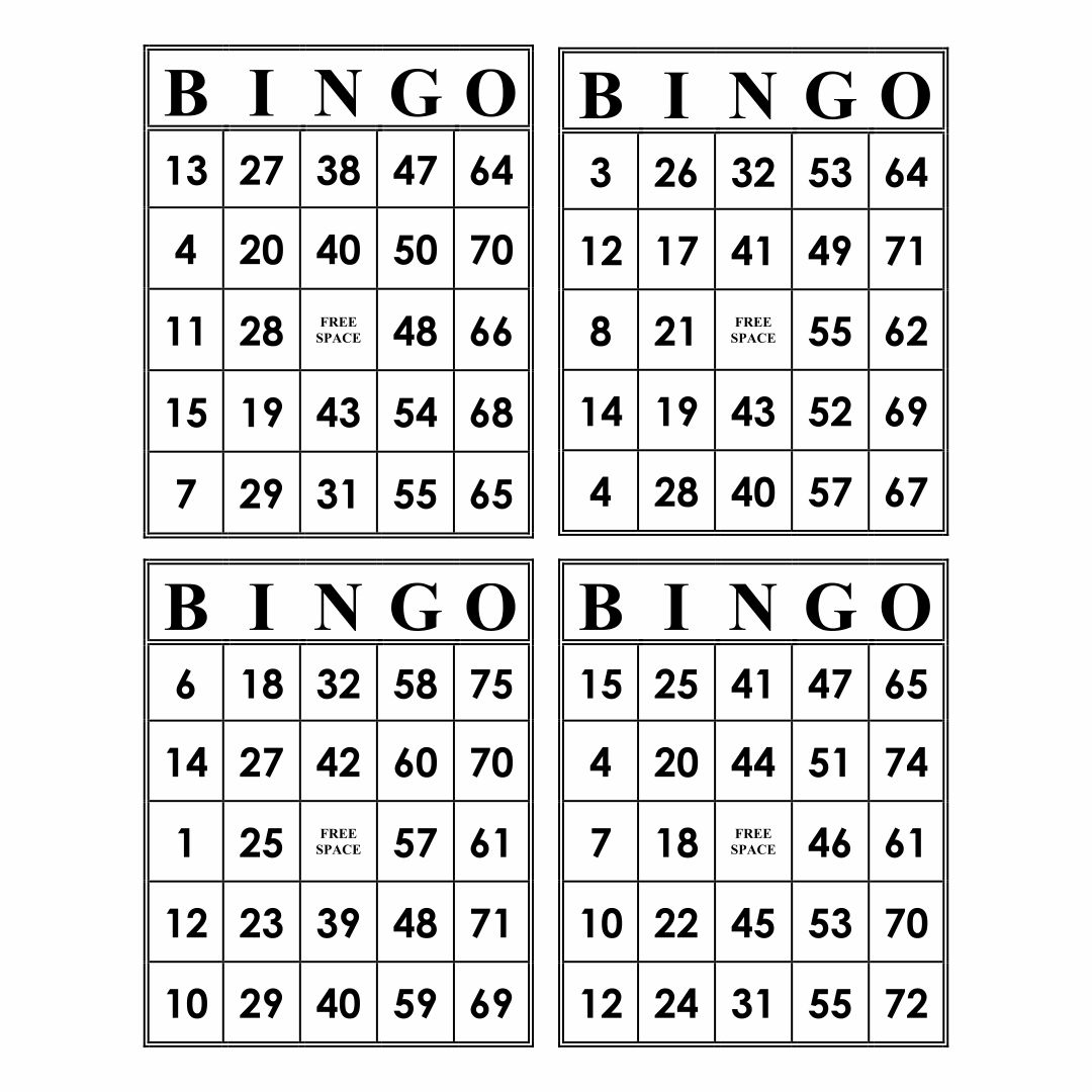 6 Best Images of Paper Bingo Sheets Printable Paper Bingo Sheets