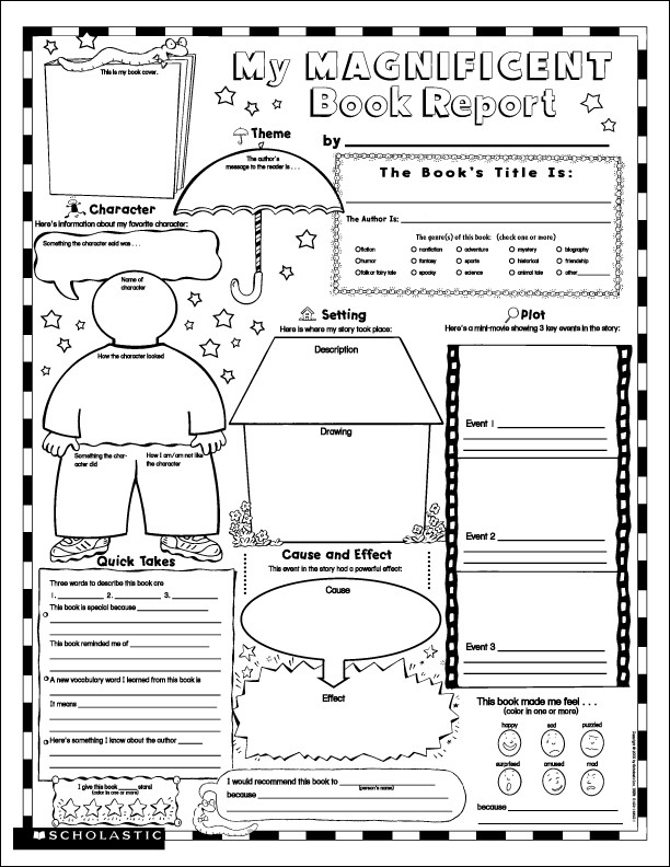 Book report form fiction