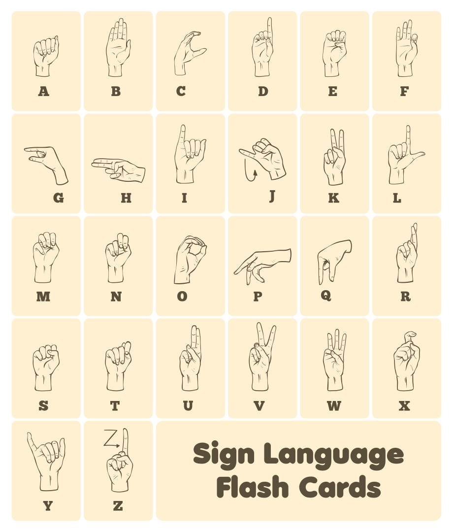 6 Best Images Of Printable ASL Flash Cards Printable Sign Language 