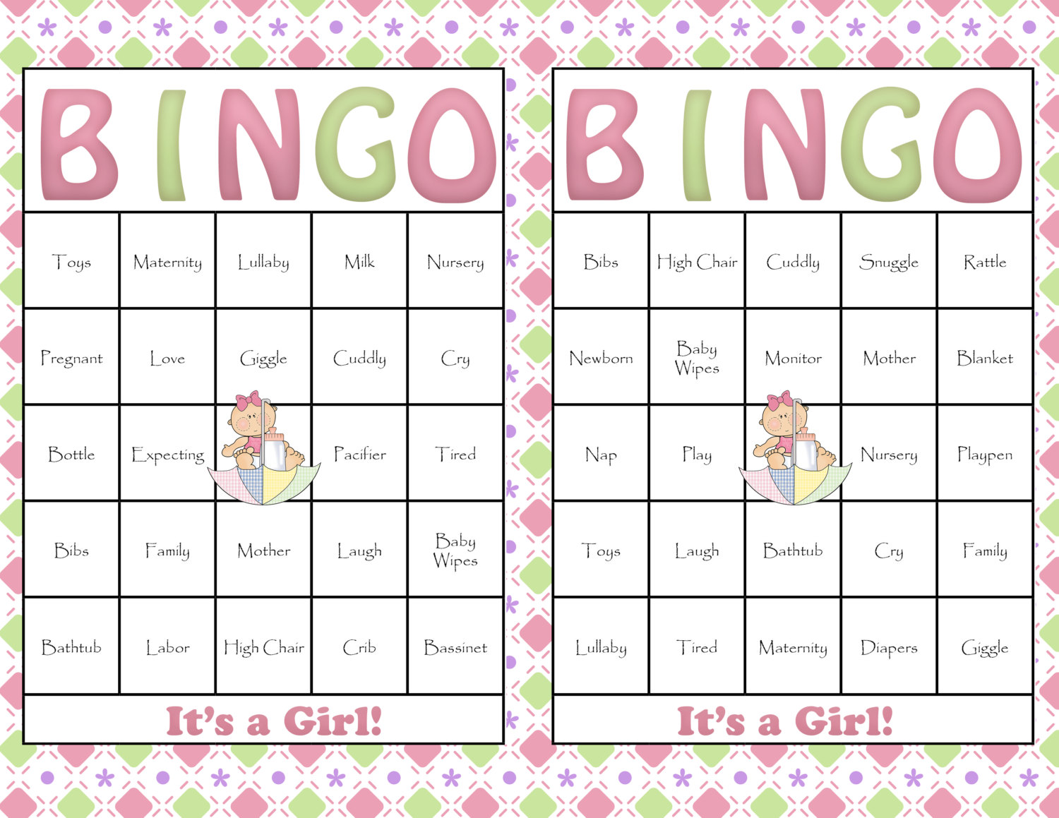 Baby Shower Bingo Free Printable