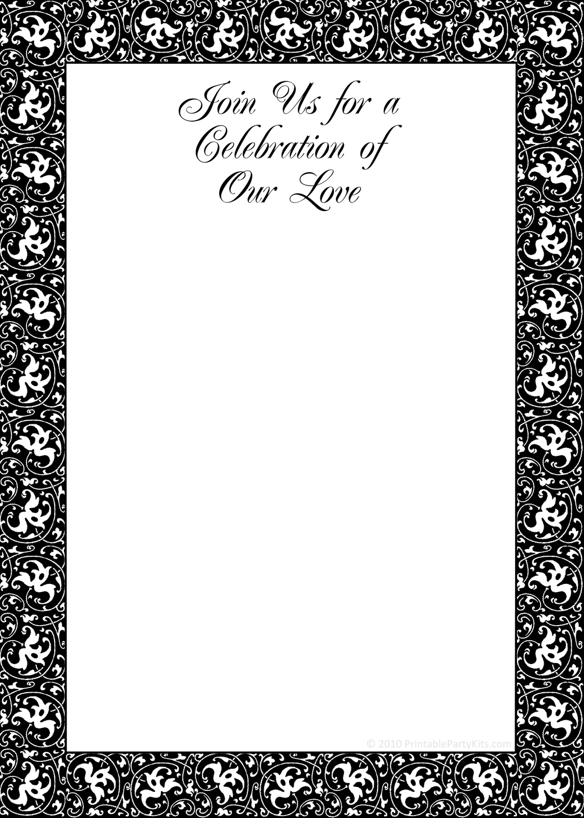 8 Best Images of Black And White Birthday Invitation Templates
