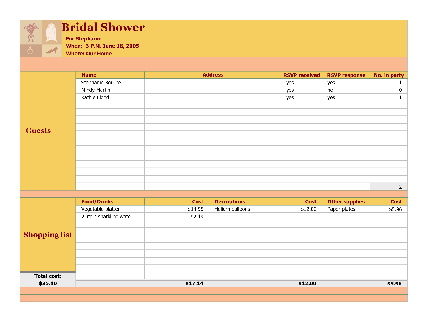 6 Best Images of Bridal Shower Checklist Template Printable Printable
