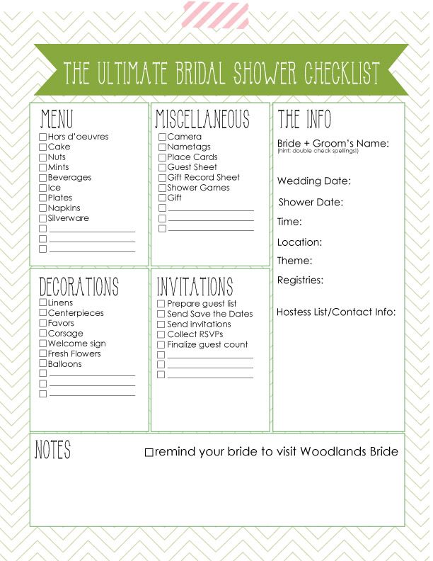 6 Best Images of Bridal Shower Checklist Template Printable Printable