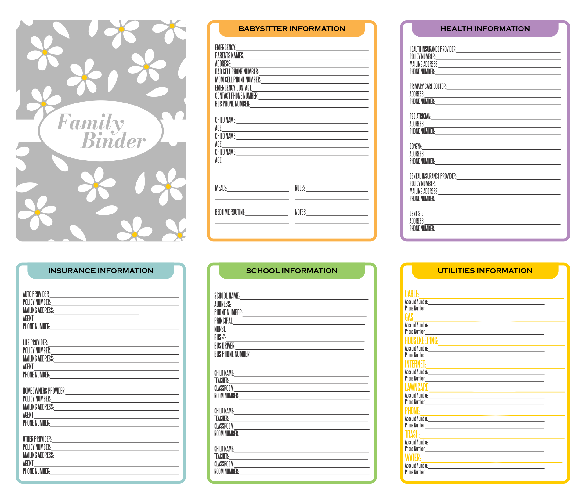 Medical Forms For Family Binder Printables Printable Forms Free Online