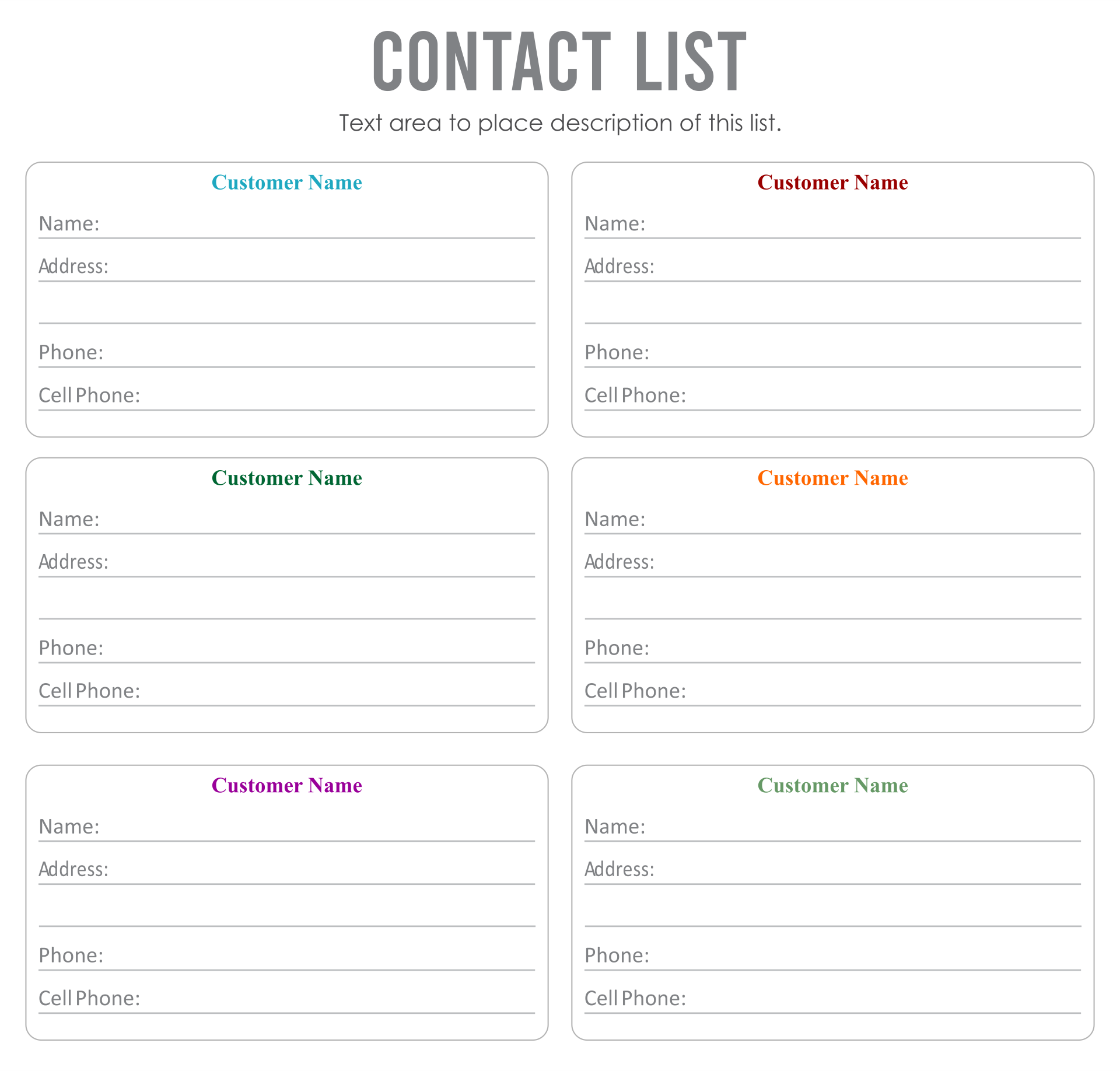 7 Best Images Of Phone Contact List Template Printable Printable 
