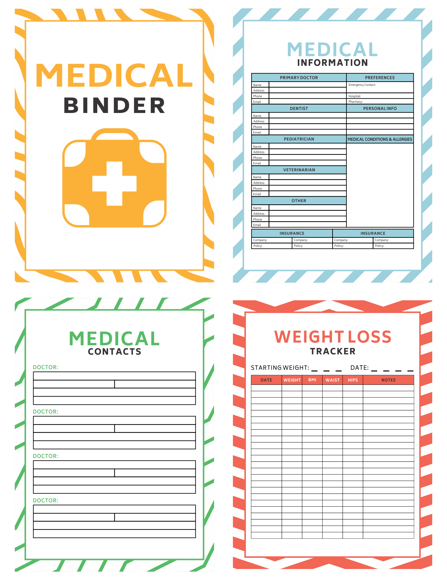 Medical Organizer Free Printable Medical Binder Forms