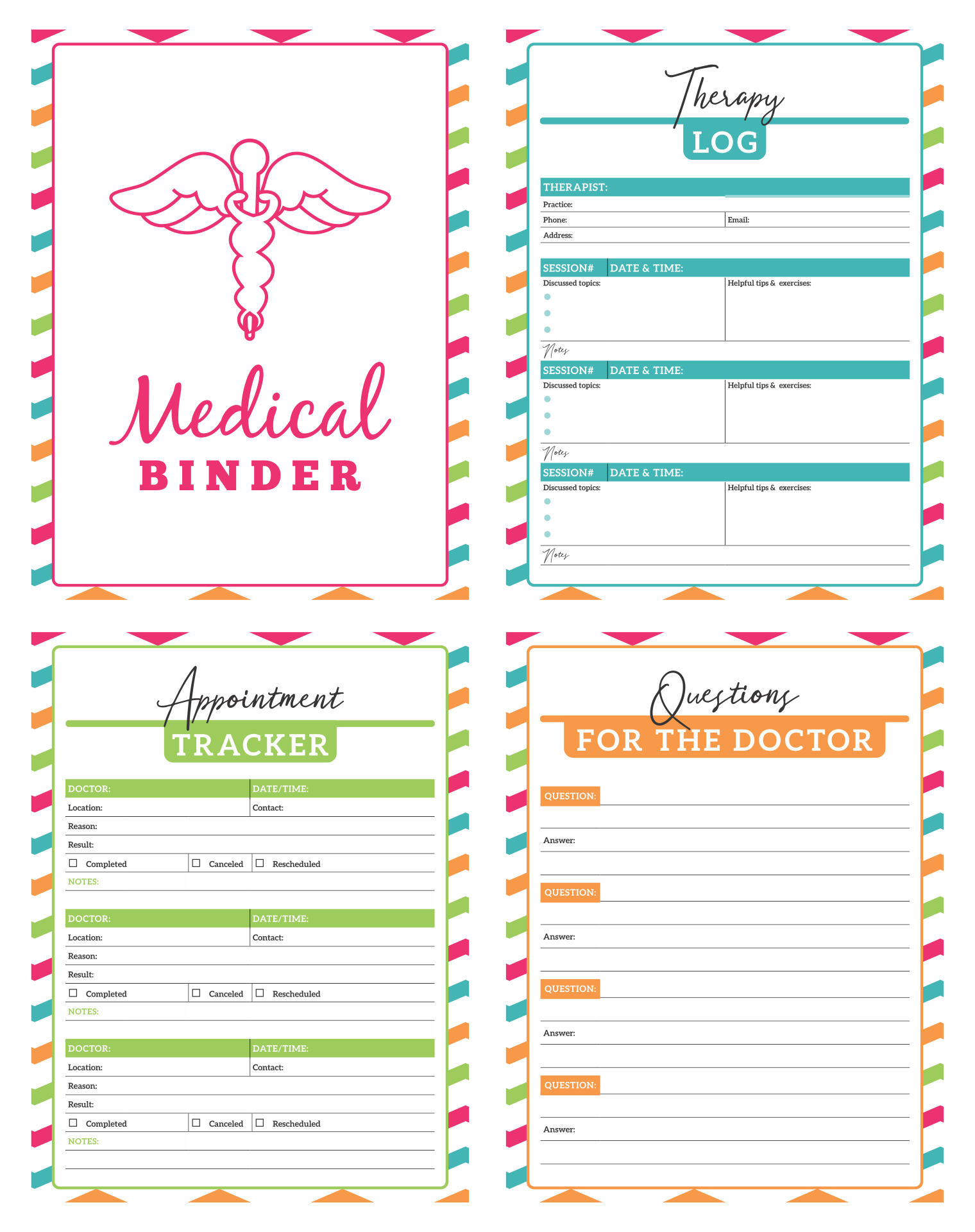 Personal Free Medical Binder Printables