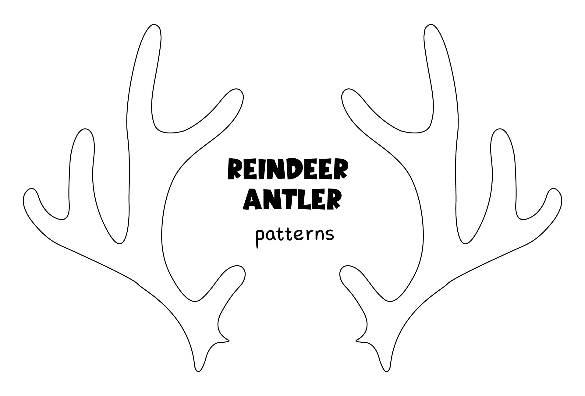 Reindeer Antler Template Printable Free