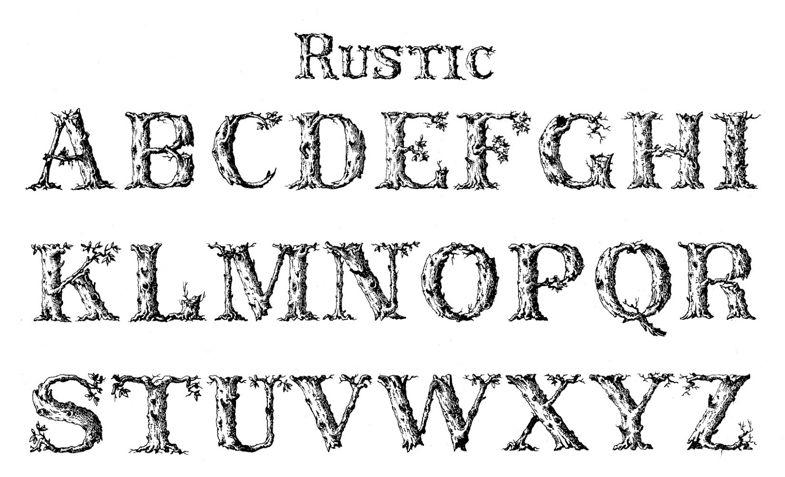 6 Best Images of Rustic Free Printable Letters Vintage Rustic Fonts