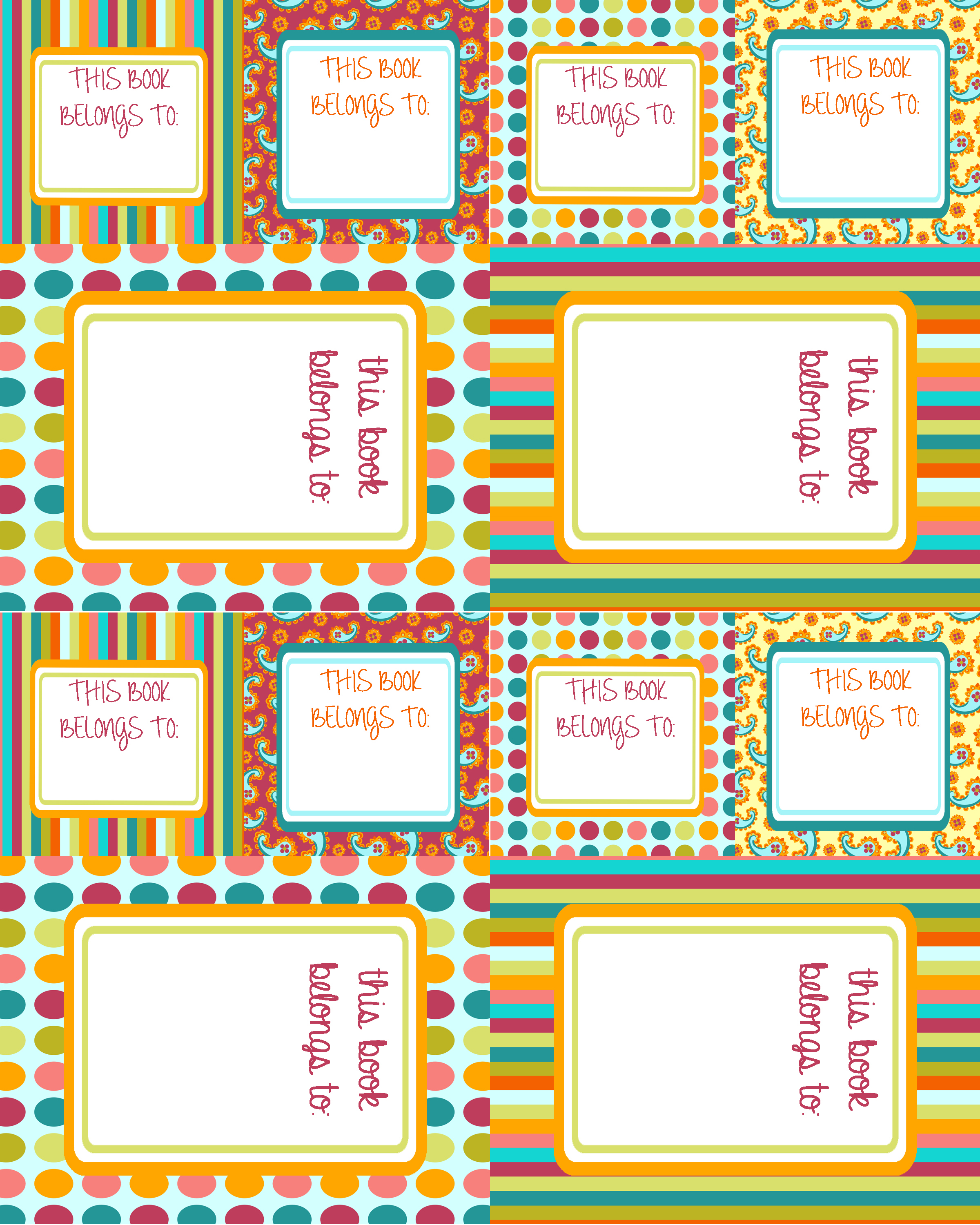 Book Labels Free Printable