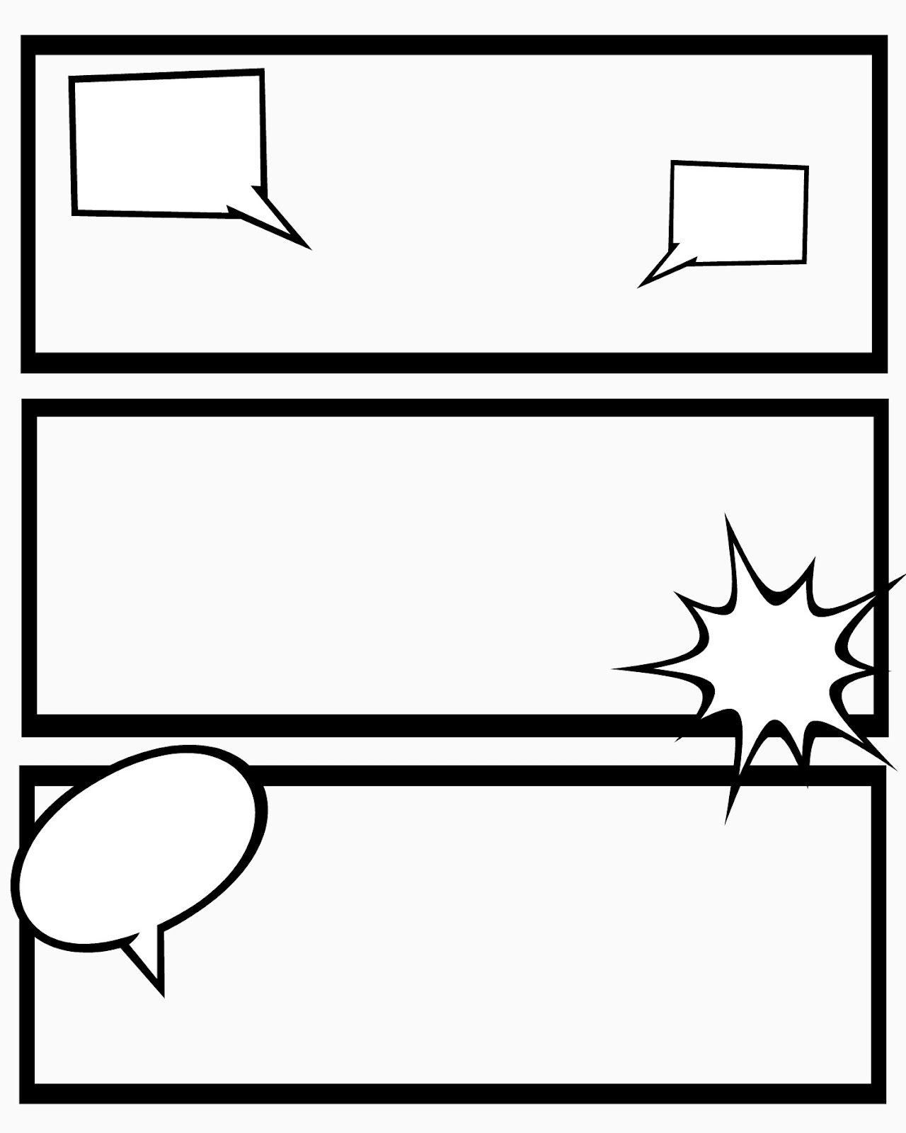 Printable Comic Strip Template With Characters