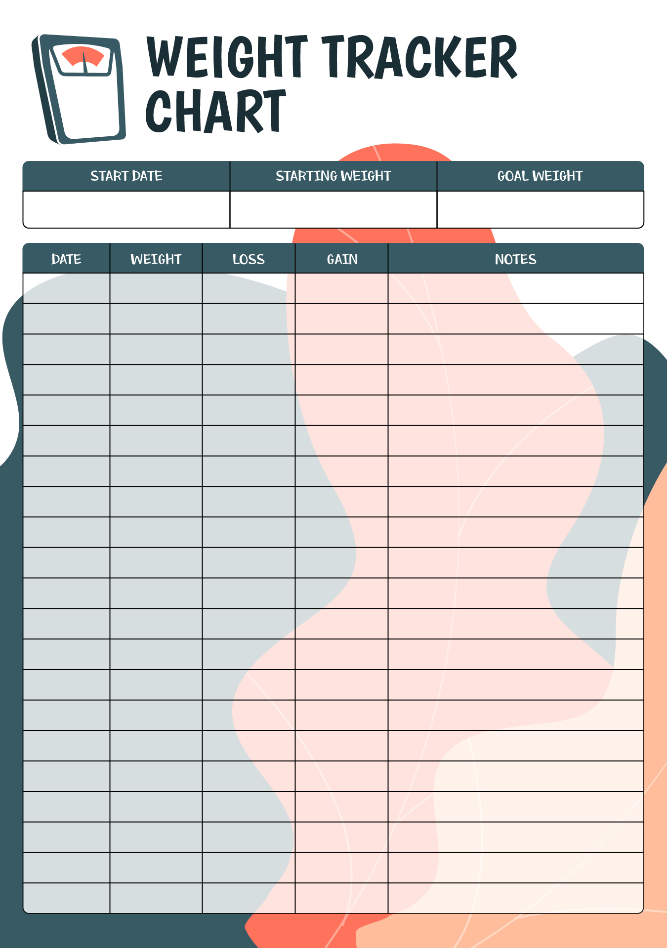 Free Printable Weight Tracker