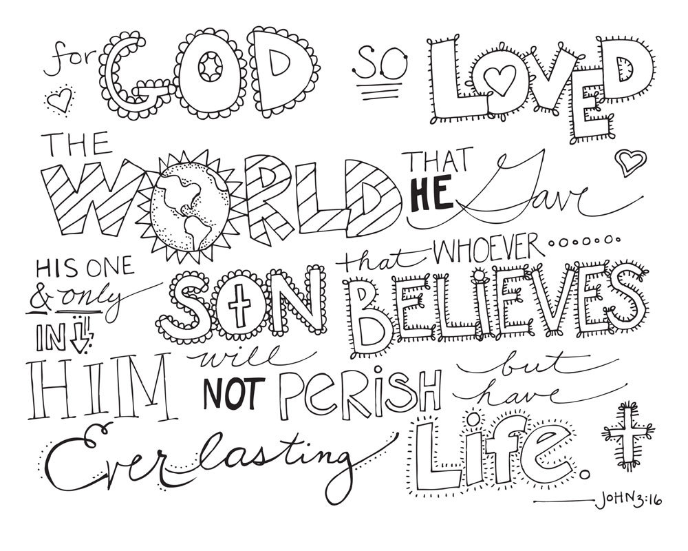 John 3 16 Valentine Coloring Page Coloring Pages