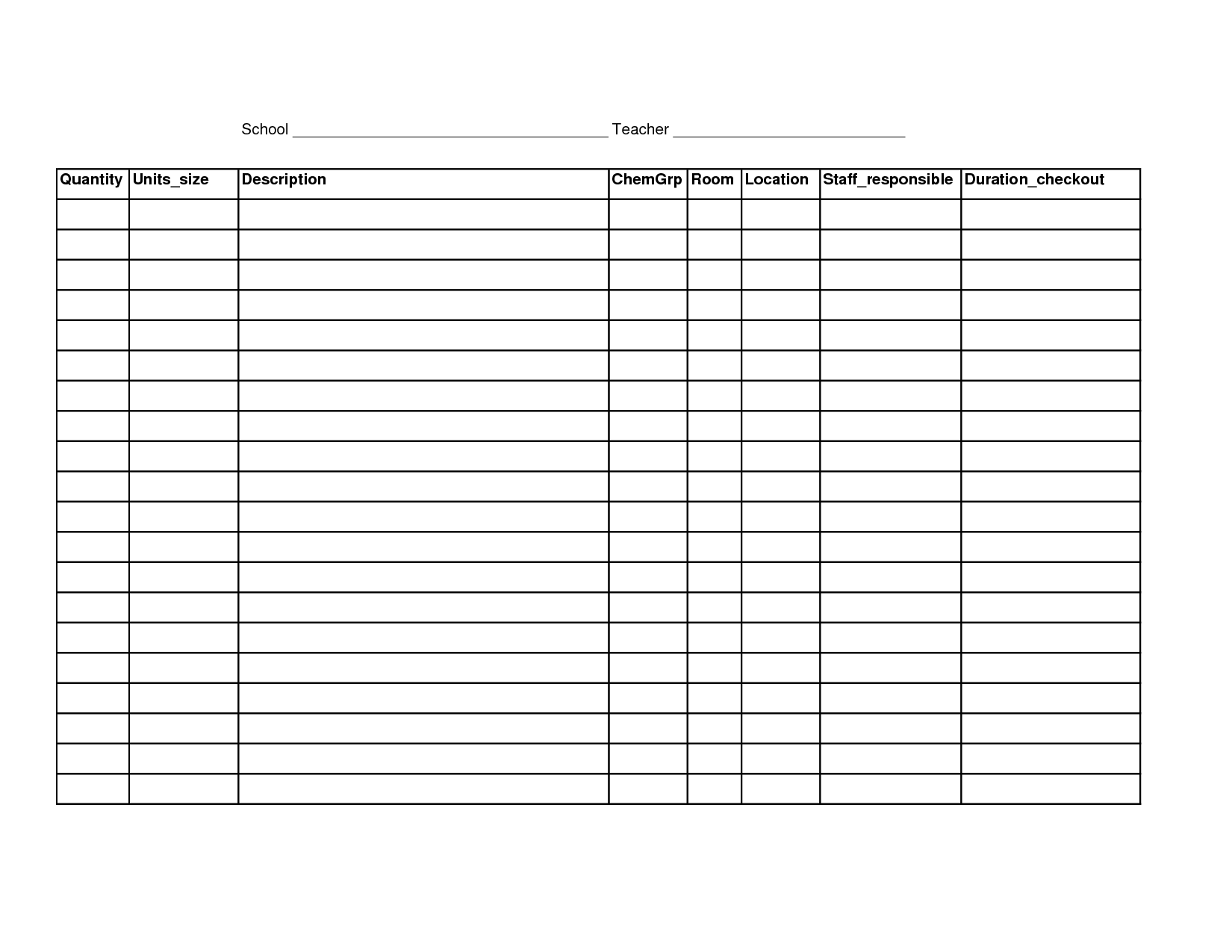 Ffree Blank Excel Spreadsheet Template Printable