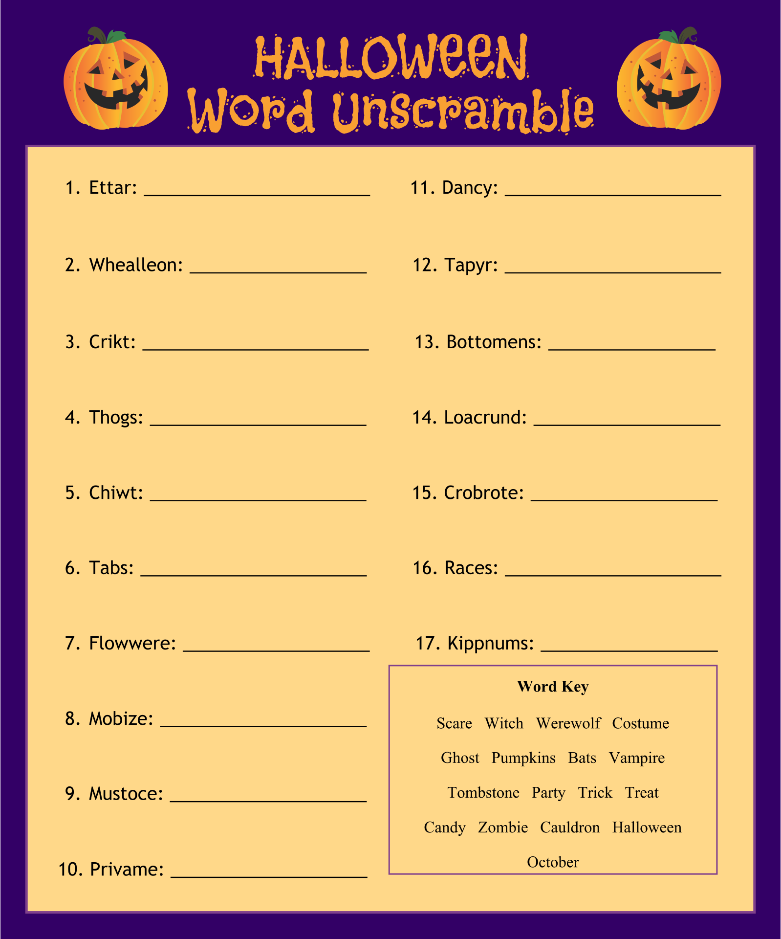 5 Best Images of Halloween Activities Free Printables Pages Halloween