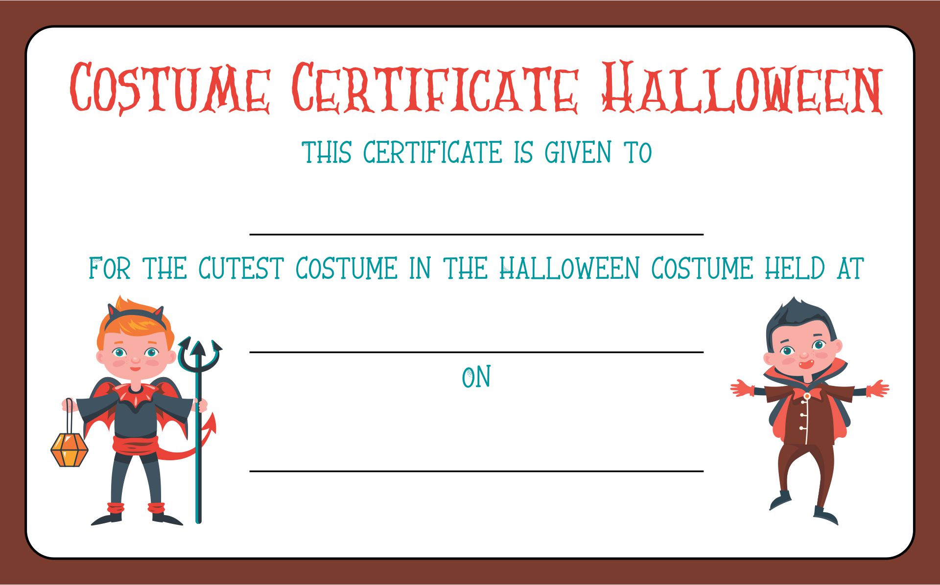 4 Best Images of Free Printable Halloween Award Certificates