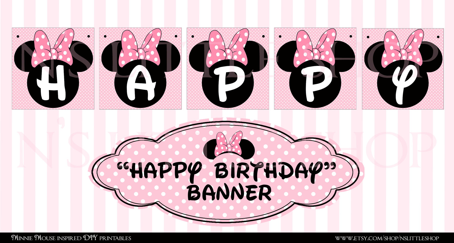 Free Printable Minnie Mouse Birthday Signs