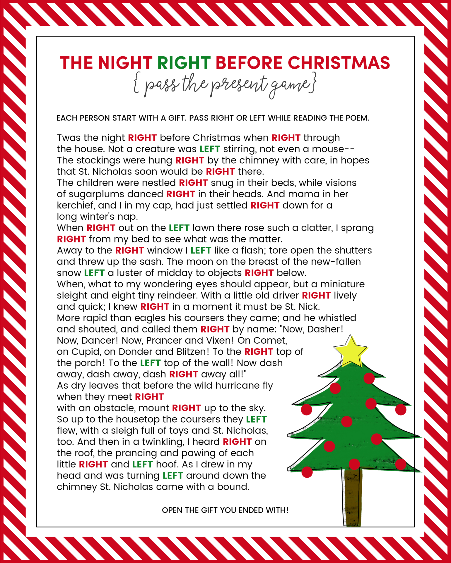 8 Best Images of Printable LeftRight Rudolph Game Printable Right