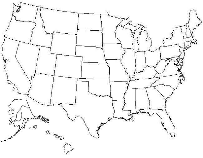 Fill In The Blank Printable Map Of The United States