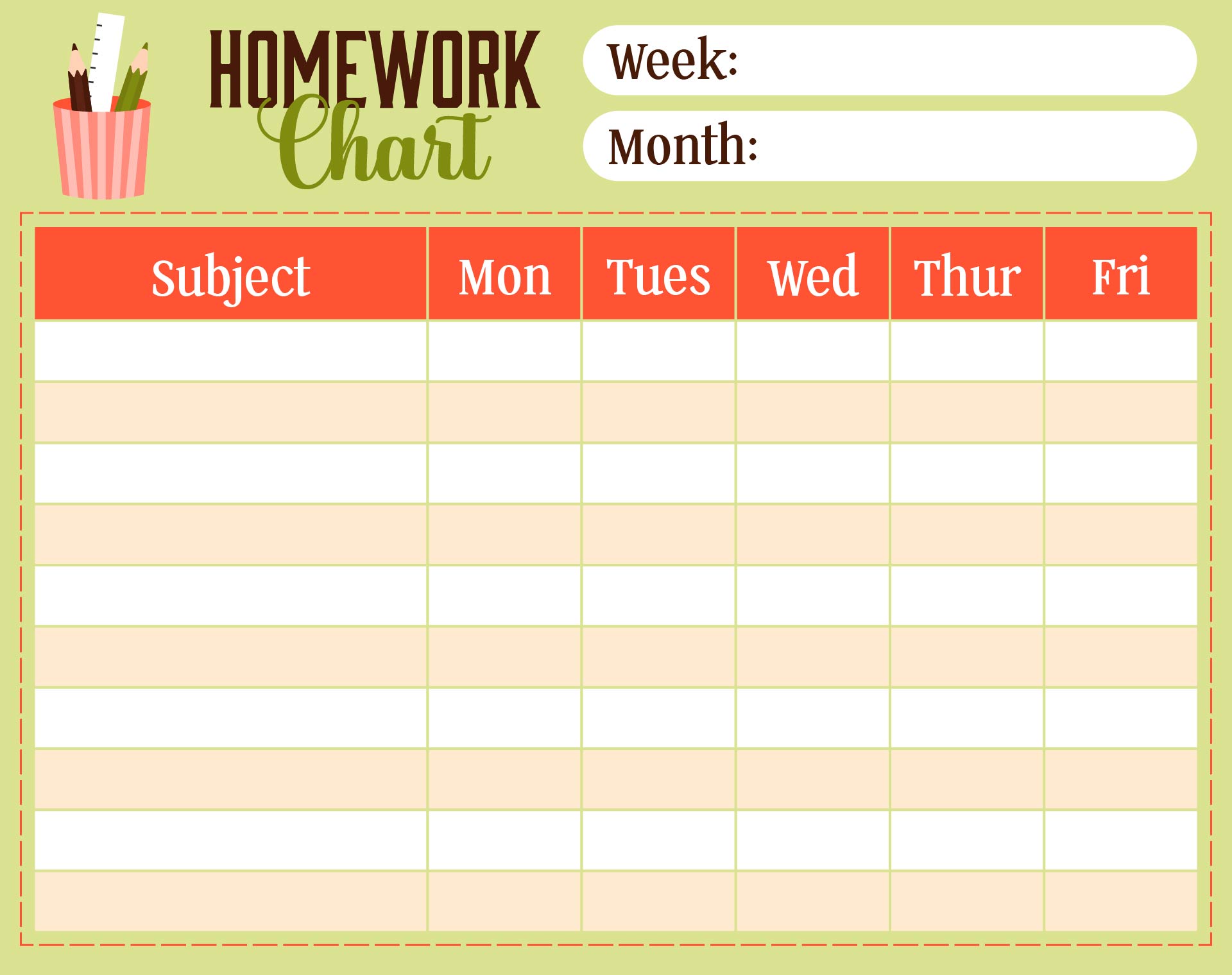 4 Best Images Of Homework Completion Chart Printable Kids Homework