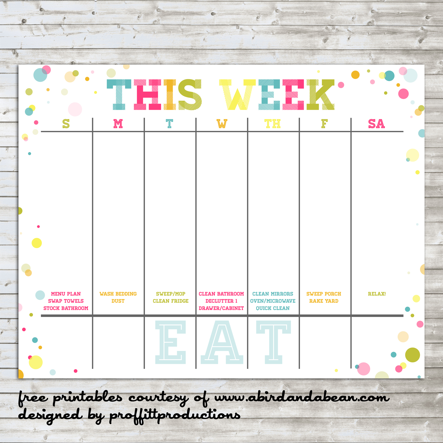 Print Free Weekly Calendar