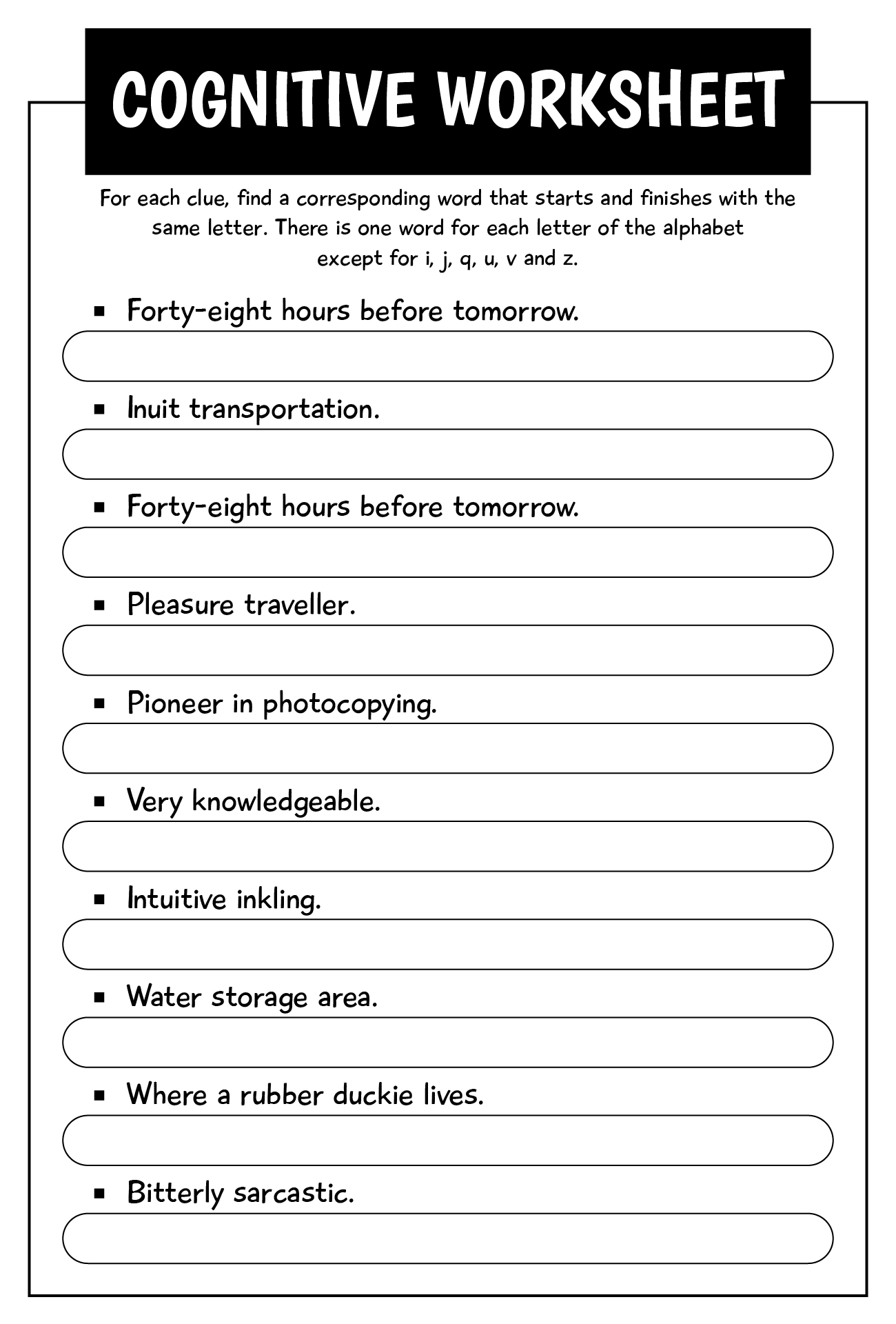 10 Best Images Of Adult Cognitive Worksheets Printable Adult