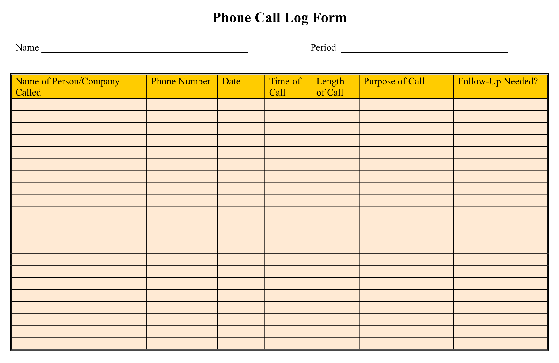 Mileage Log Sheet