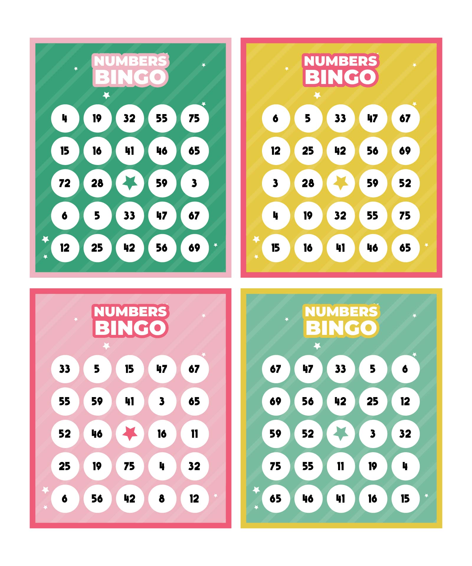 Bingo Cards To Print For Free With Numbers