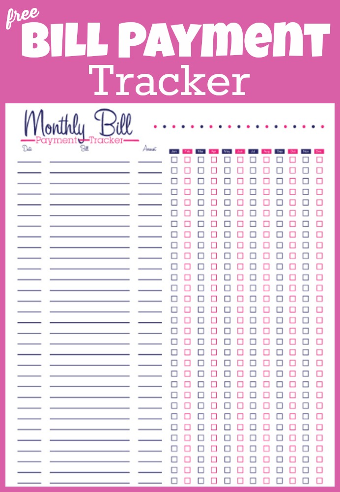 Free Printable Templates For Yearly Bill Tracker