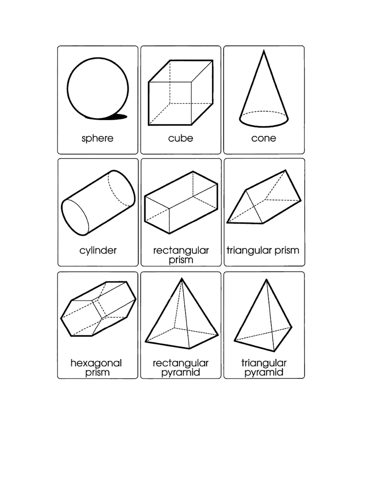 Free Printable 3d Shapes Flash Cards