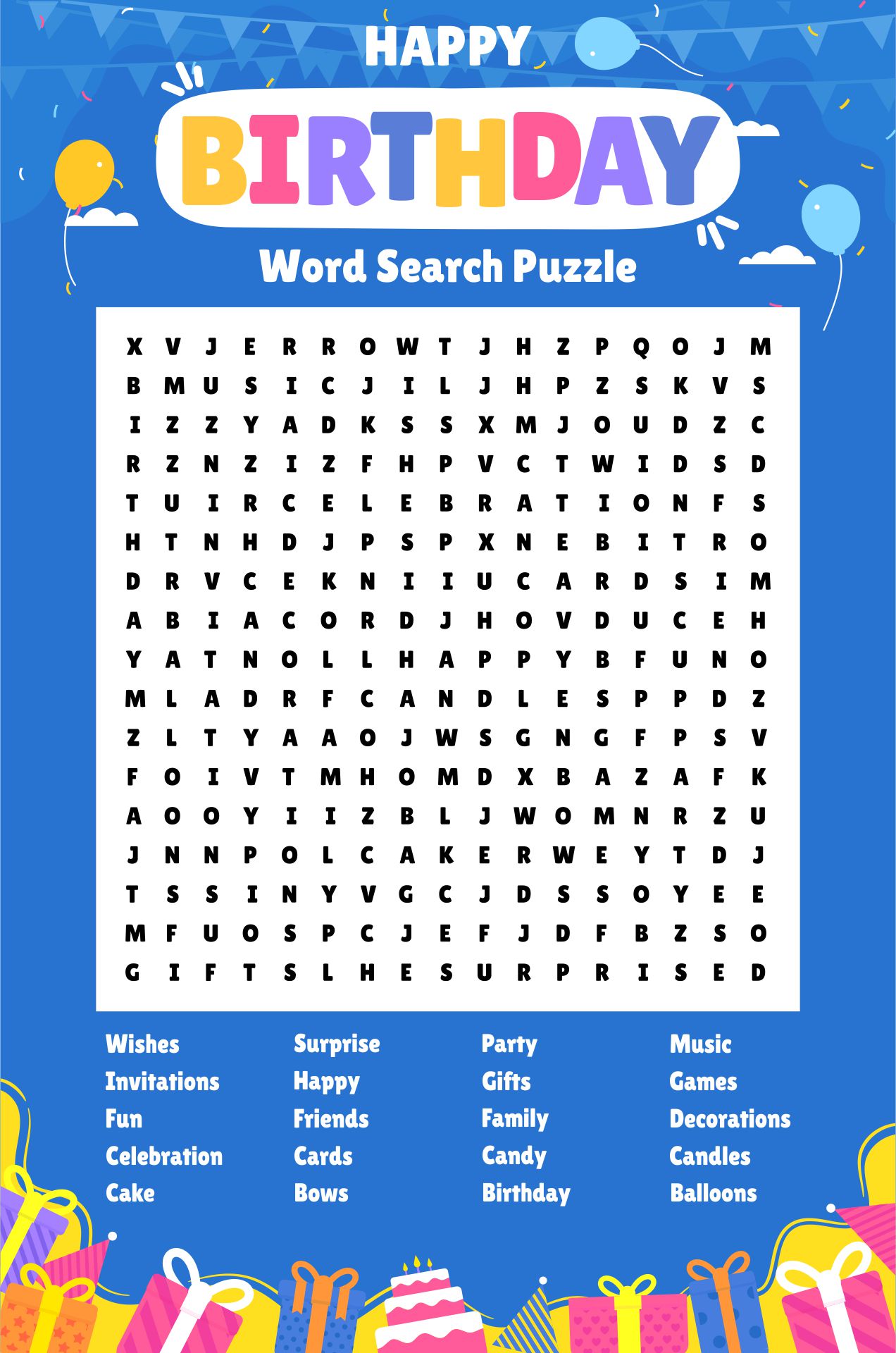 4 Best Images of Happy Birthday Word Search Printable Birthday Word