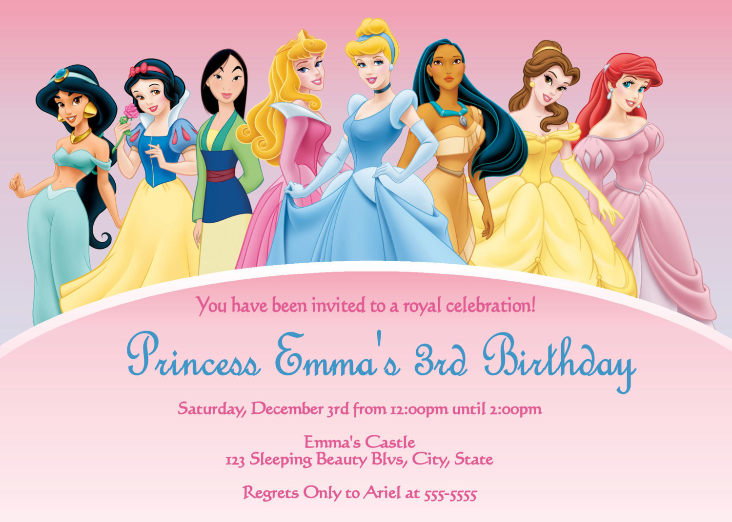 Free Printable Disney Princess Birthday Invitations Printable Templates Free
