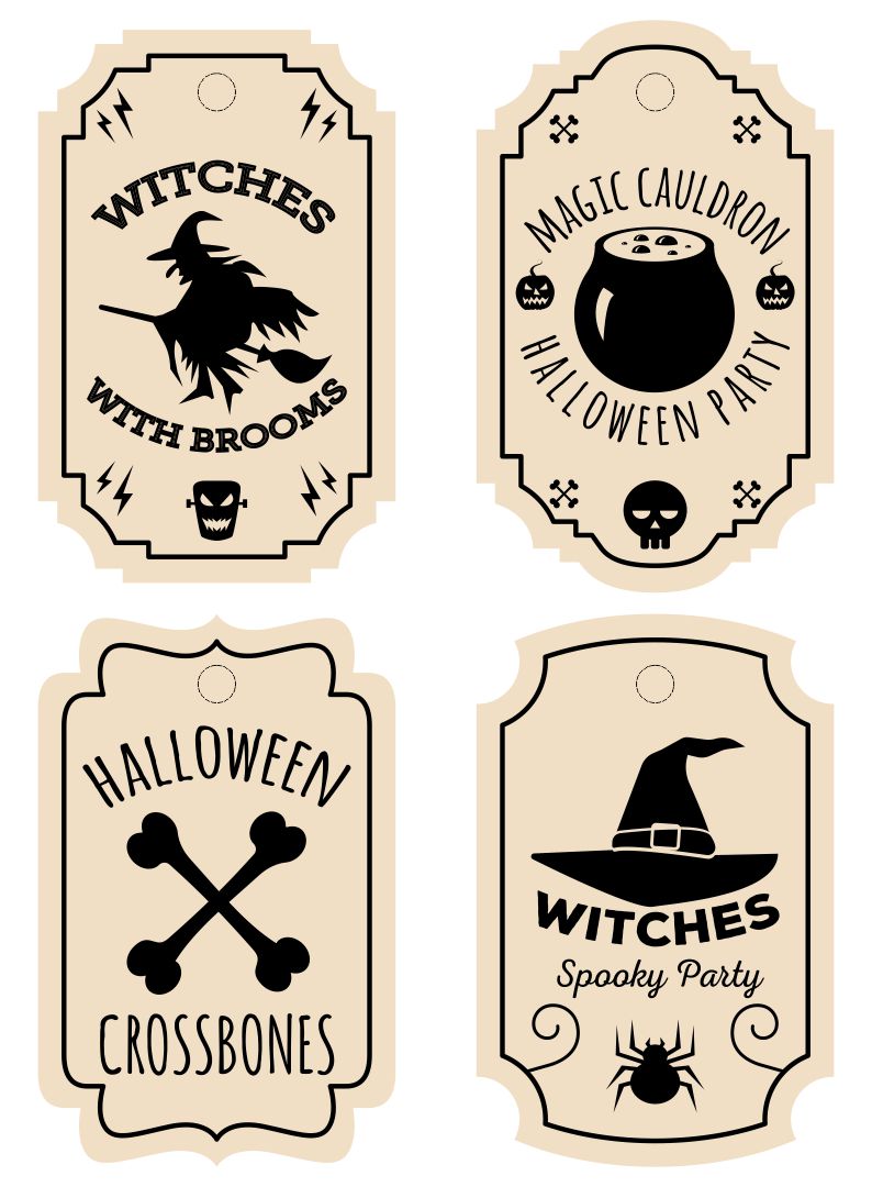 9 Best Images of Vintage Halloween Printable Labels Halloween Witch