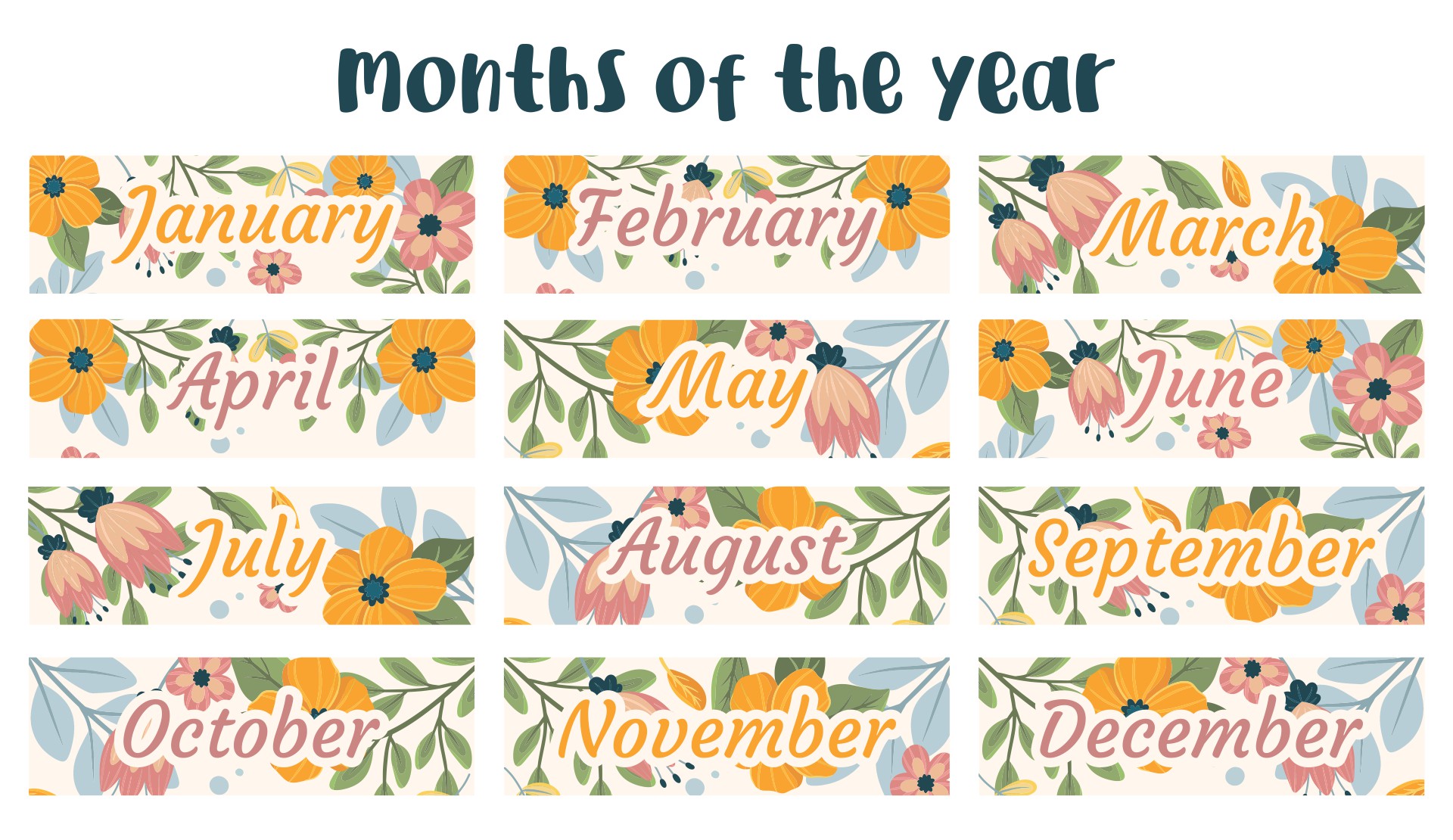 Free Printable Months Of The Year Labels Free Printable Templates