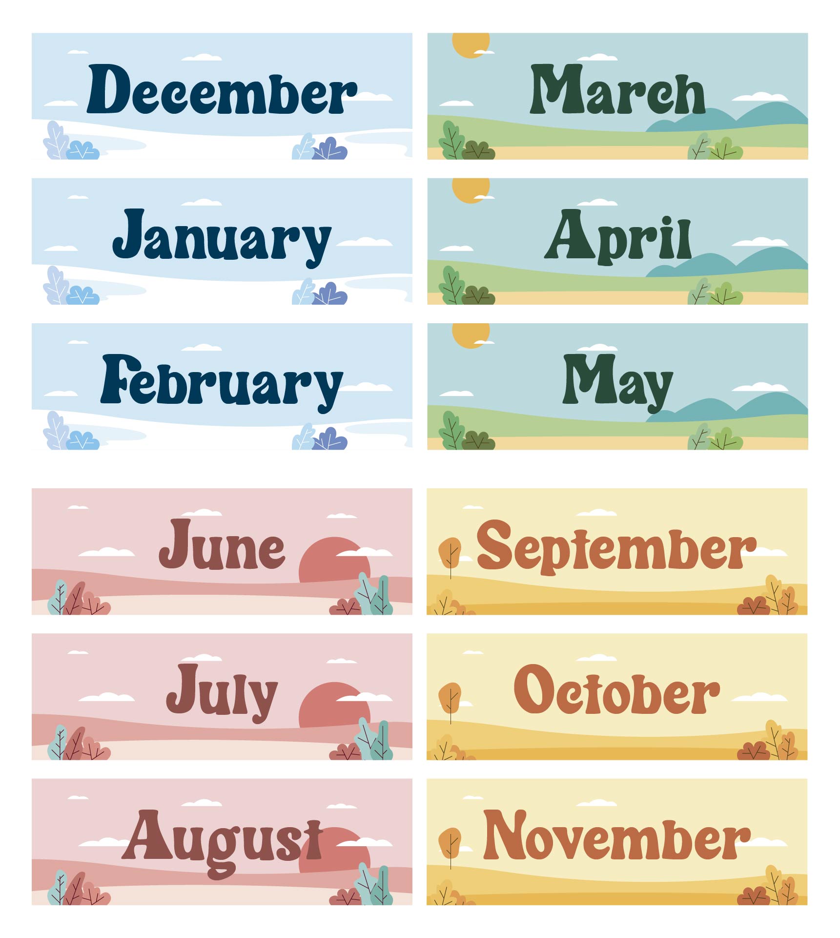 7 Best Images Of Free Printable Month Names Months Of The Year Labels 