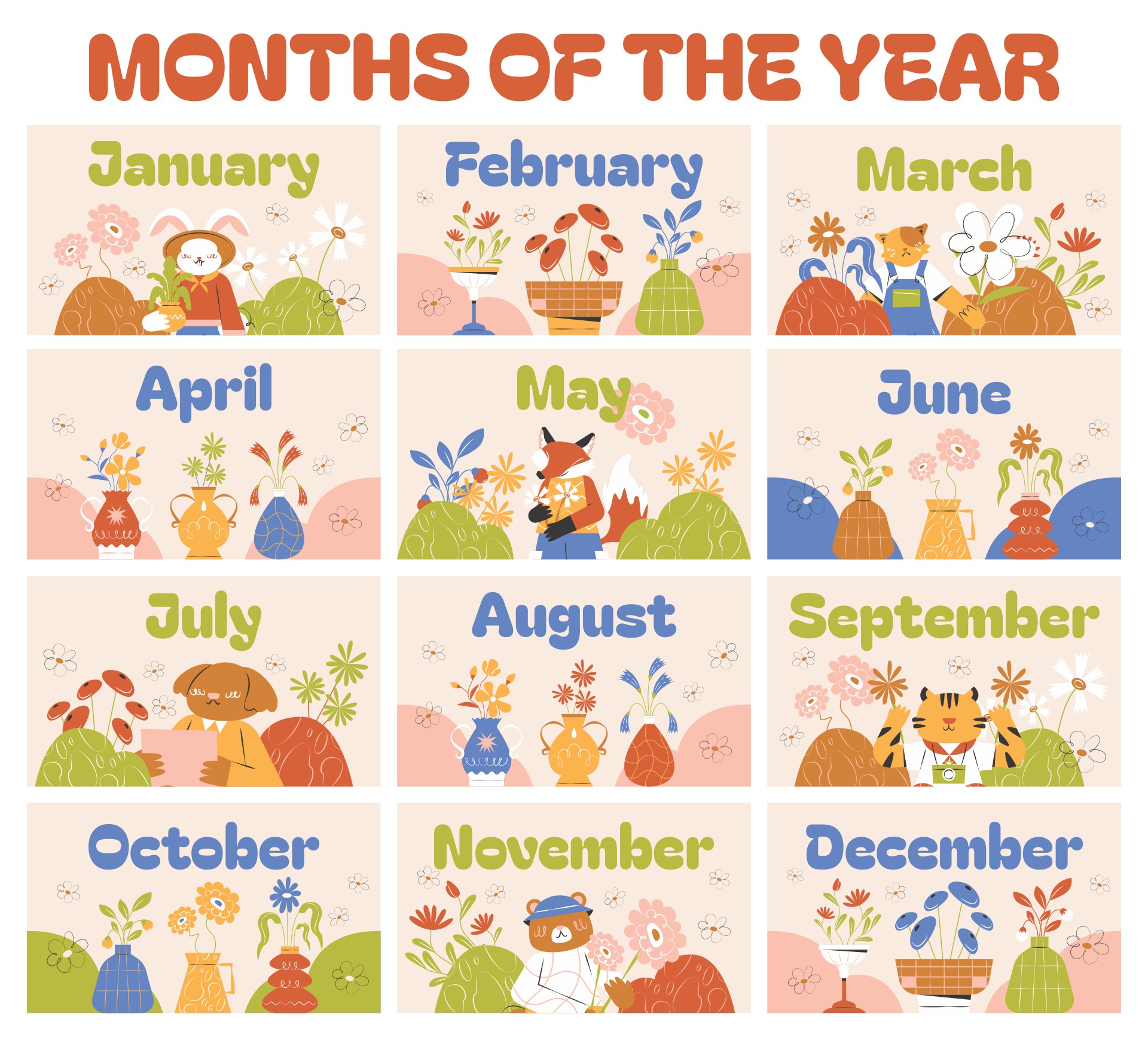 7 Best Images of Free Printable Month Names Months of the Year Labels